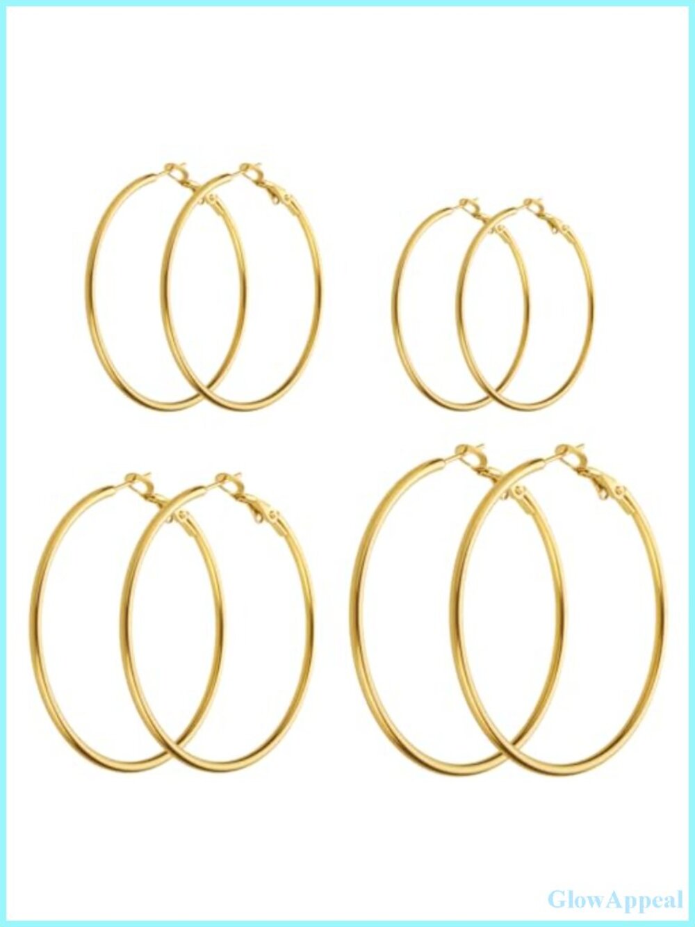 4 Pairs Gold Hoop Earrings for Women 14k Gold Plated Hypoallergenic Set